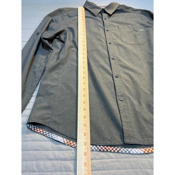 Marmot Mens Long Sleeve Button Up Hiking Shirt Grey Size Med Patterned Flip Cuff - Picture 9 of 11